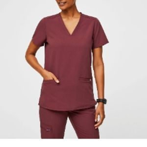 Dark Cherry Fig Cashma Scrub Top